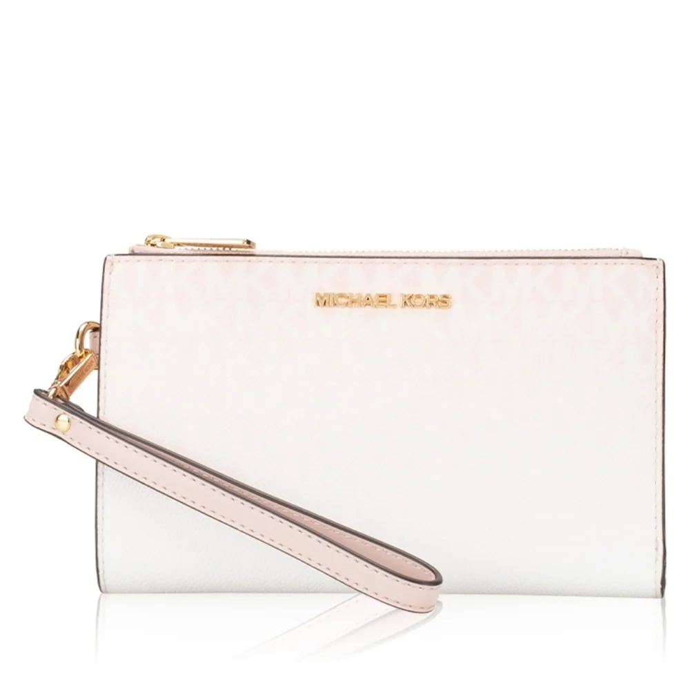 Michael KorsSignature Jet Set Large Ombré Wristlet Powder Blush NWT - Picture 2 of 6